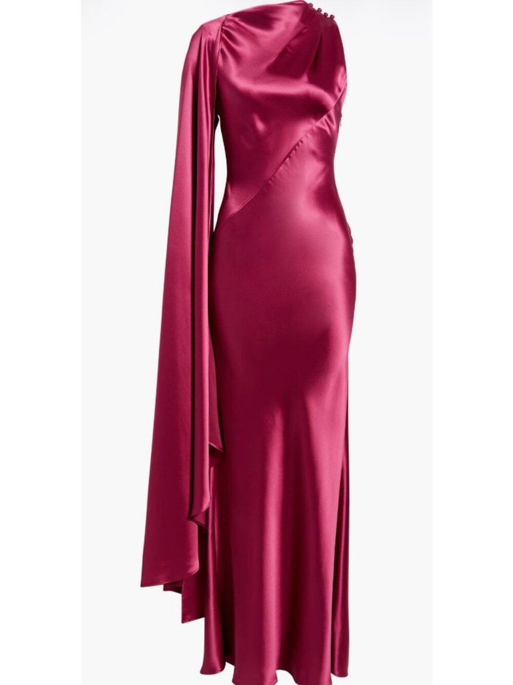 NWT Acler Ropley Drape Bias Cut fuchsia  Satin Maxi Cocktail Dress size US 10 - Picture 14 of 14
